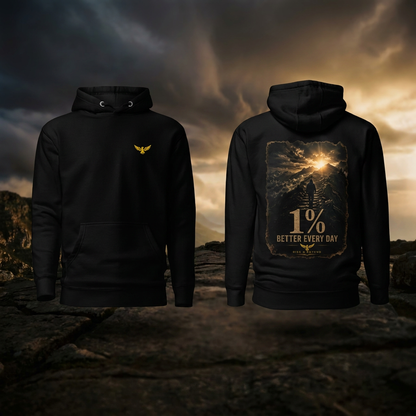 1% Better Every Day — Embroidered Premium Hoodie