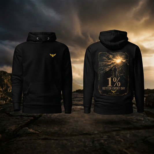 1% Better Every Day — Embroidered Premium Hoodie